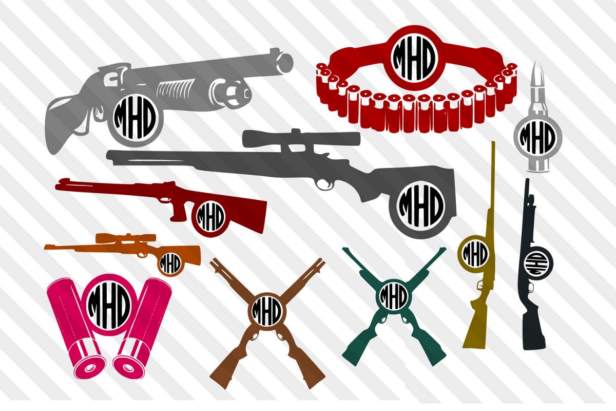 Gun,Bullets,Hunting,Deer,logo,vector,clip art,silhouette,SVG example image 1