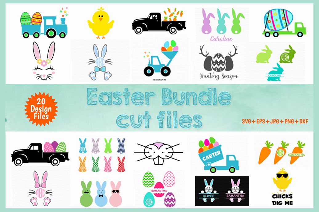 Easter cut files svg bundle example image 1