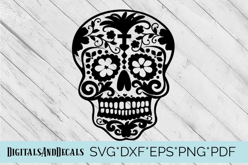 Download Sugar Skull SVG Cutting File (71669) | SVGs | Design Bundles