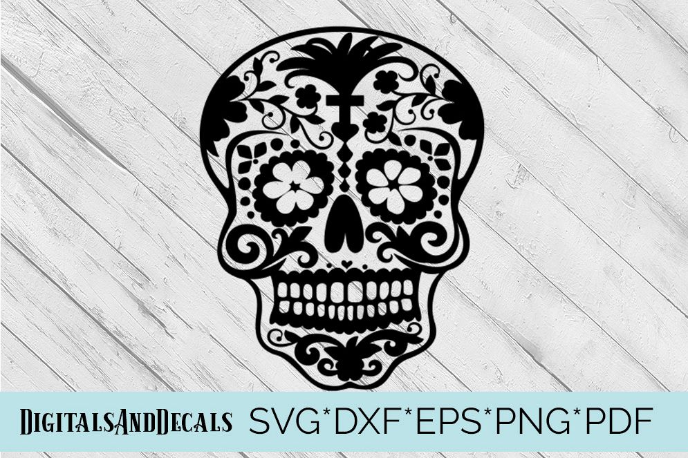 Sugar Skull SVG Cutting File (71669) | SVGs | Design Bundles