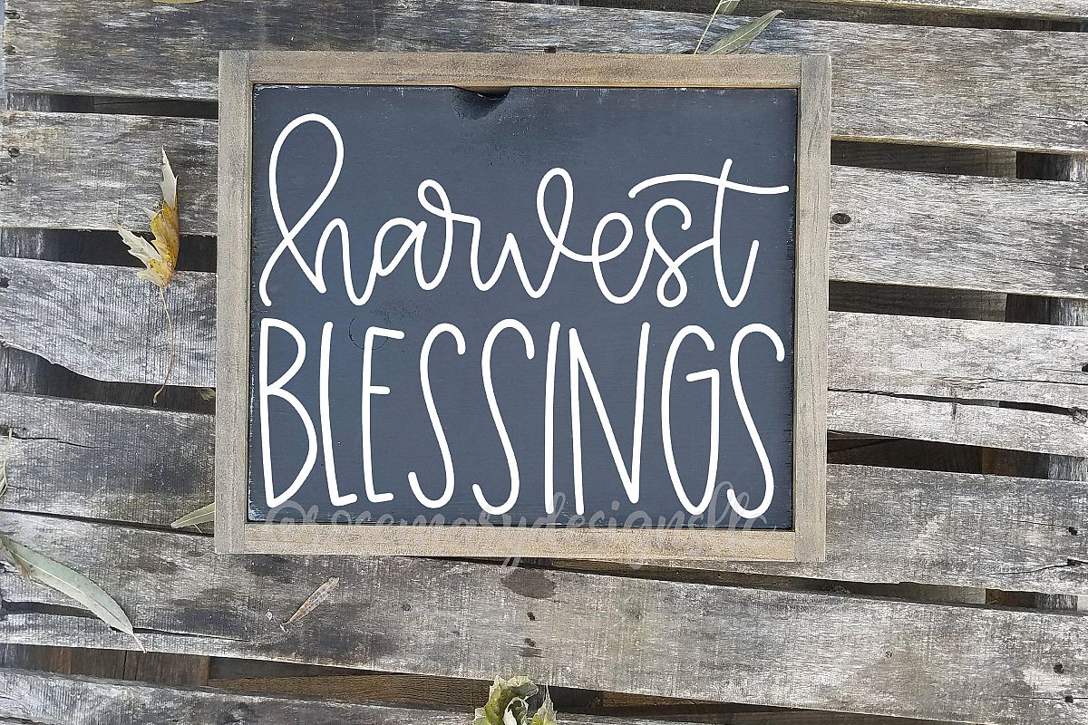 Harvest Blessings - Hand Lettered SVG example image 1