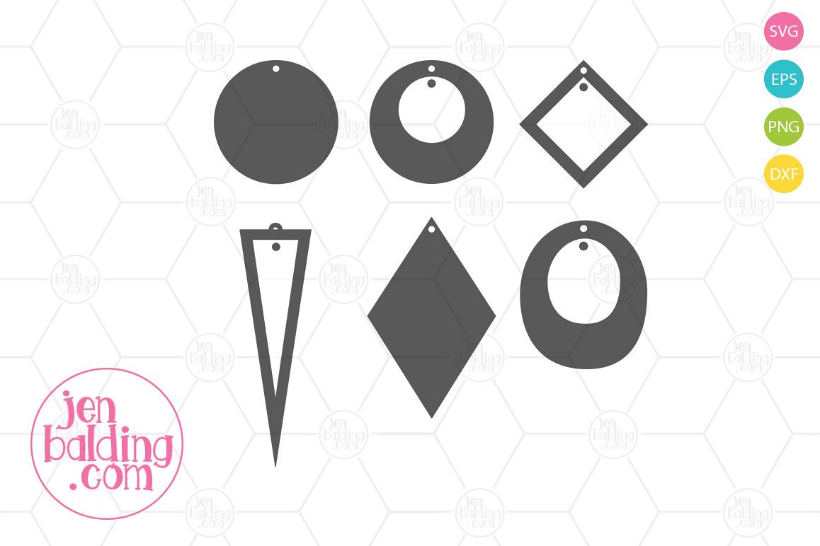 Basic Earring Templates SVG example image 1