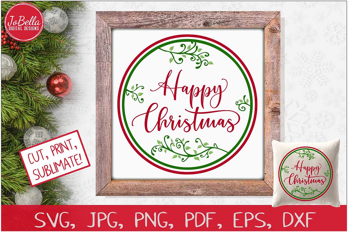 Happy Christmas SVG Printable & Sublimation PNG example image 1