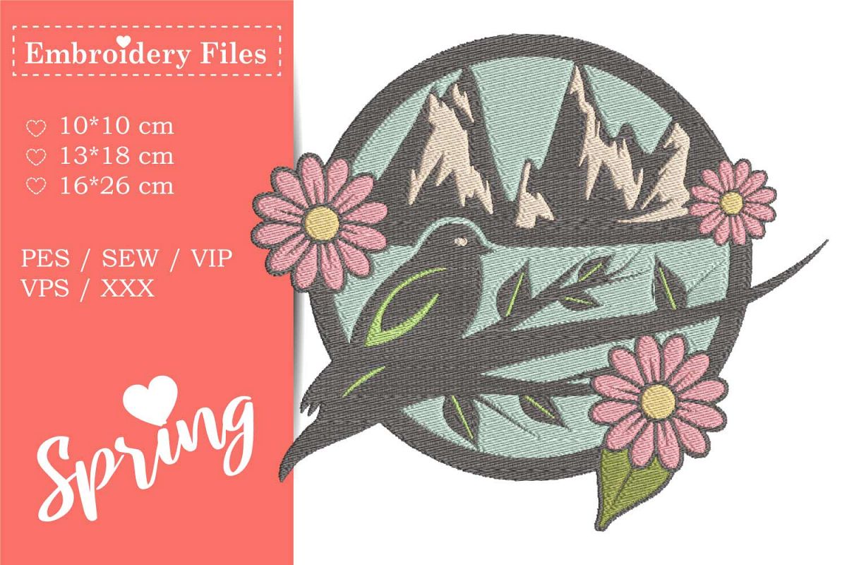 Springtime is here - Embroidery File example image 1