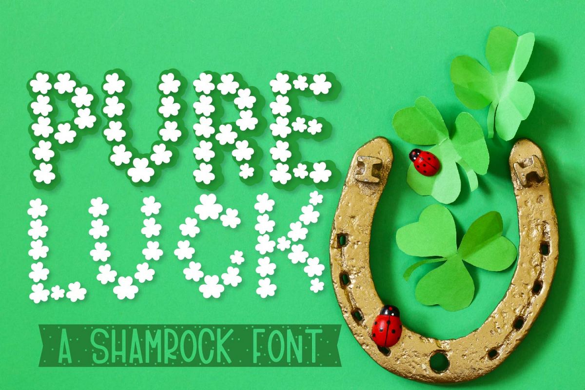 Pure Luck - A Shamrock Font Duo example image 1