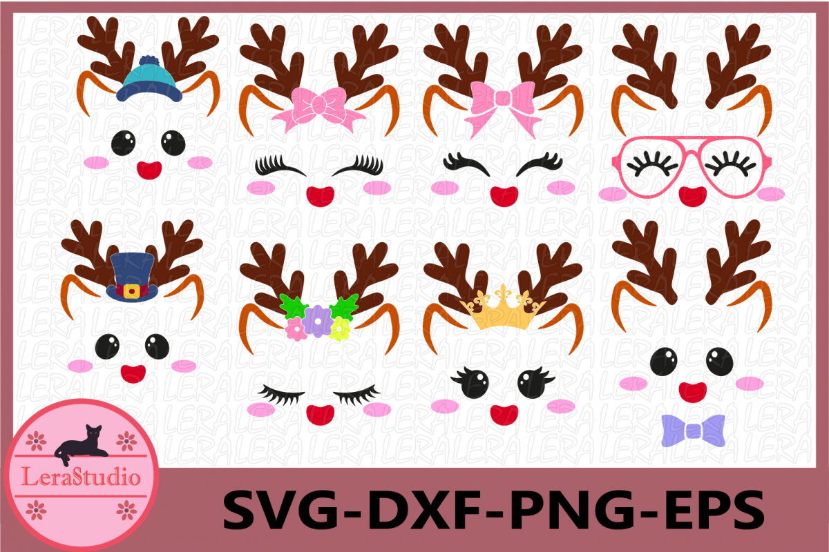 Deer Face svg, Deer Antlers, Little Deer SVG, Deer Vector example image 1