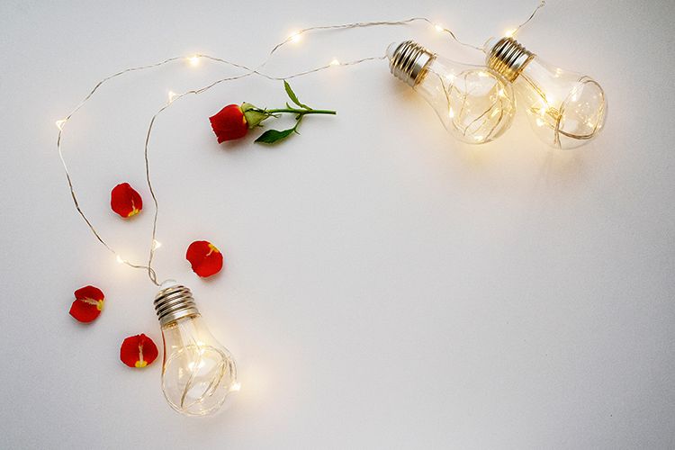 Valentine's day background with lamps example image 1