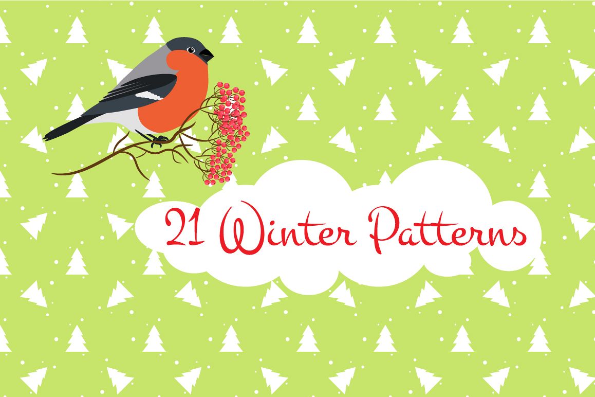 21 Winter seamless patterns example image 1