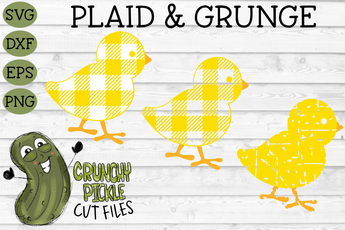 Plaid & Grunge Baby Chick Easter / Spring SVG Cut File example image 1