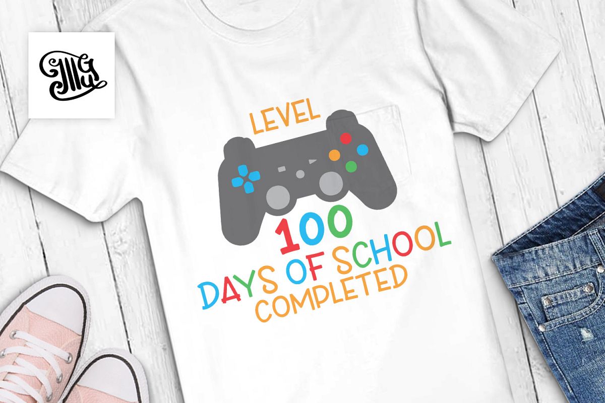 level 100 days of school completed svg example image 1