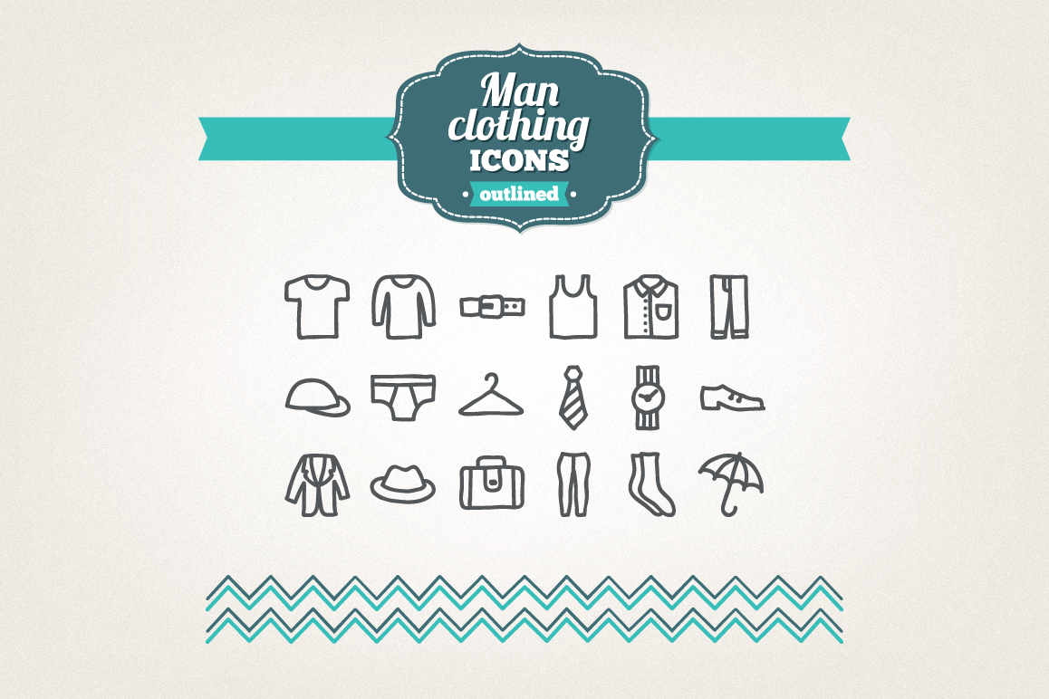 Hand Drawn Man Clothing Icons example image 1