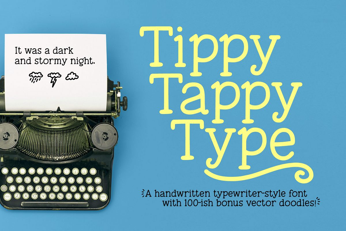 Tippy Tappy Type - a hand-made typewriter-ish font! example image 1