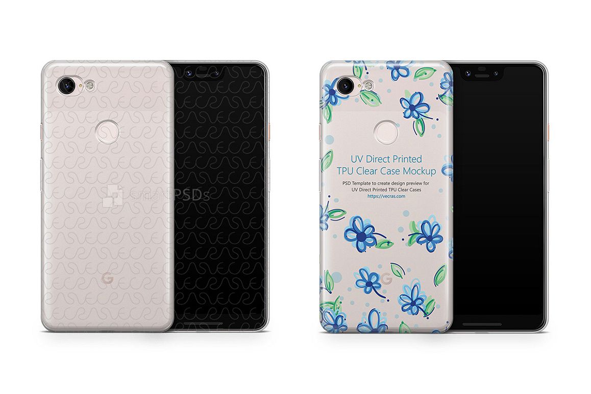 Google Pixel 3 XL UV TPU Clear Case Mockup 2018 example image 1
