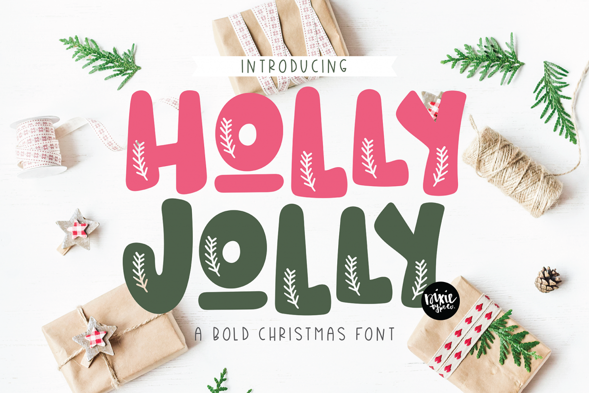 HOLLY JOLLY a Bold Christmas Font example image 1