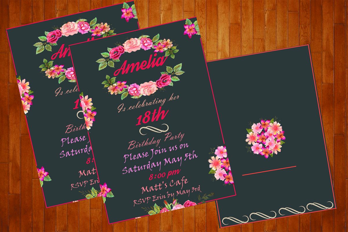Birthday invitation card example image 1