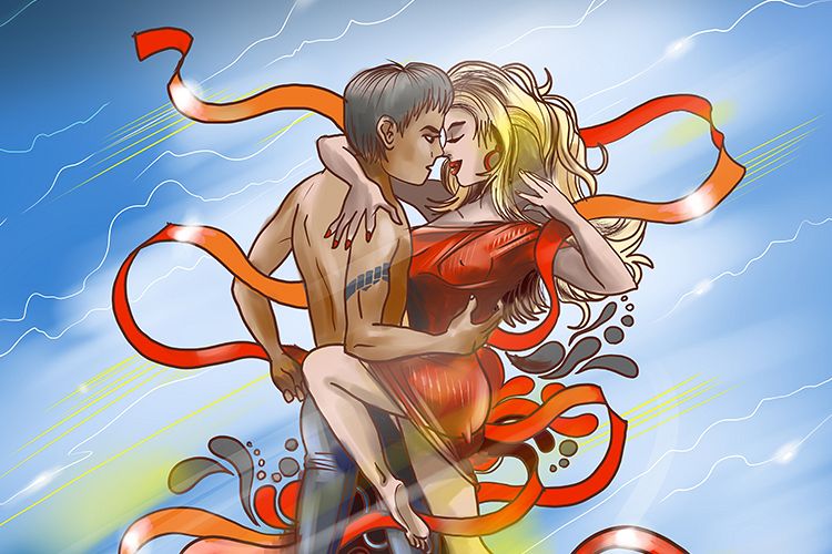 Dance guy and girl. Latin American dance. Vector and bitmap example image 1
