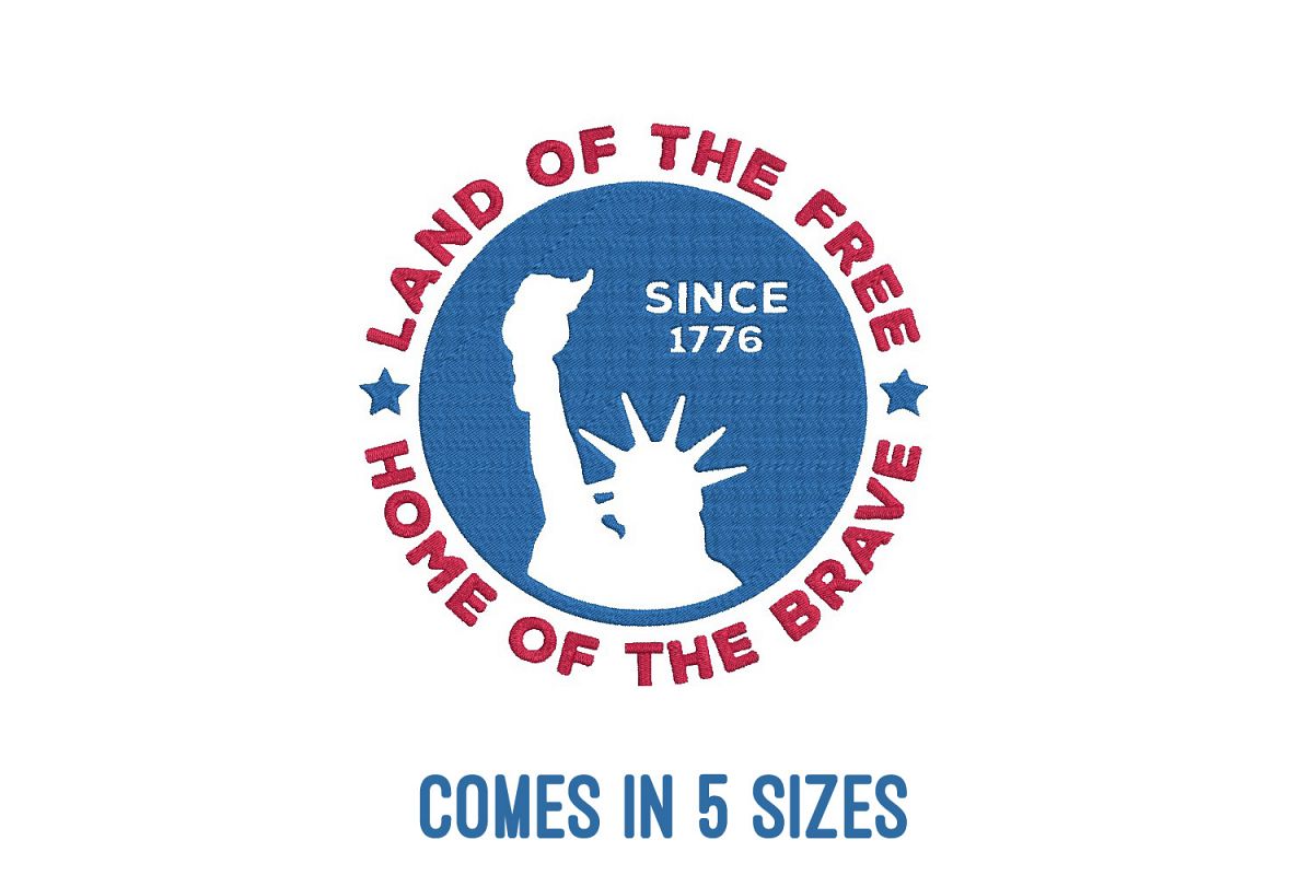 Land of the free| Independence day | Machine embroidery| example image 1