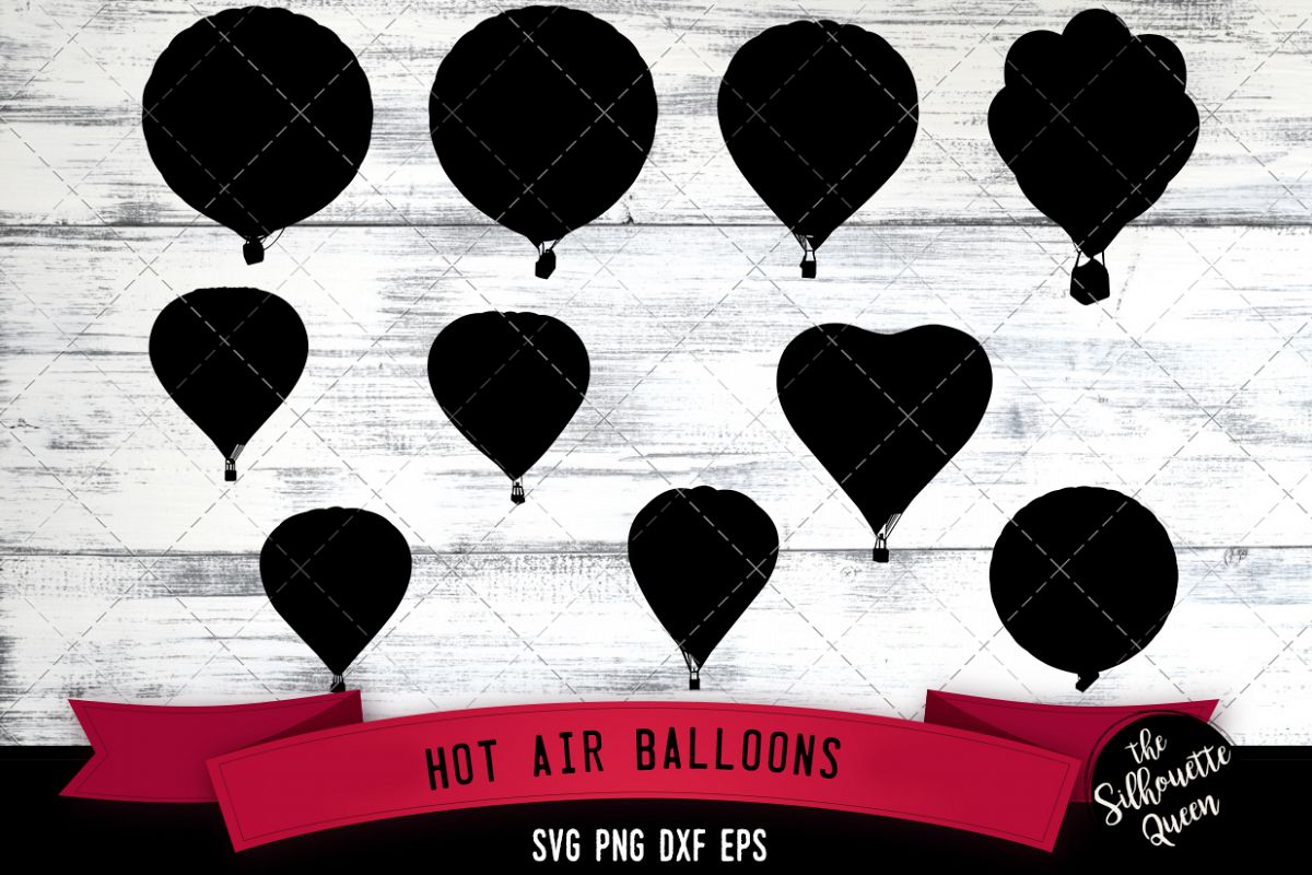 Air Balloons svg file, svg cut file, silhouette studio example image 1