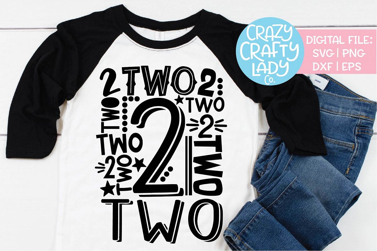 2nd Birthday Collage Typography SVG DXF EPS PNG Cut File example image 1