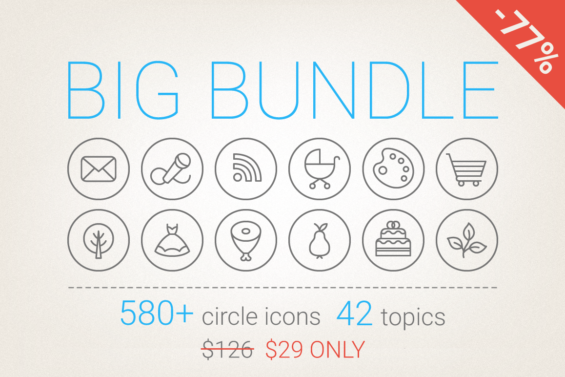 77 Off - Circle Icons Big Bundle example image 1