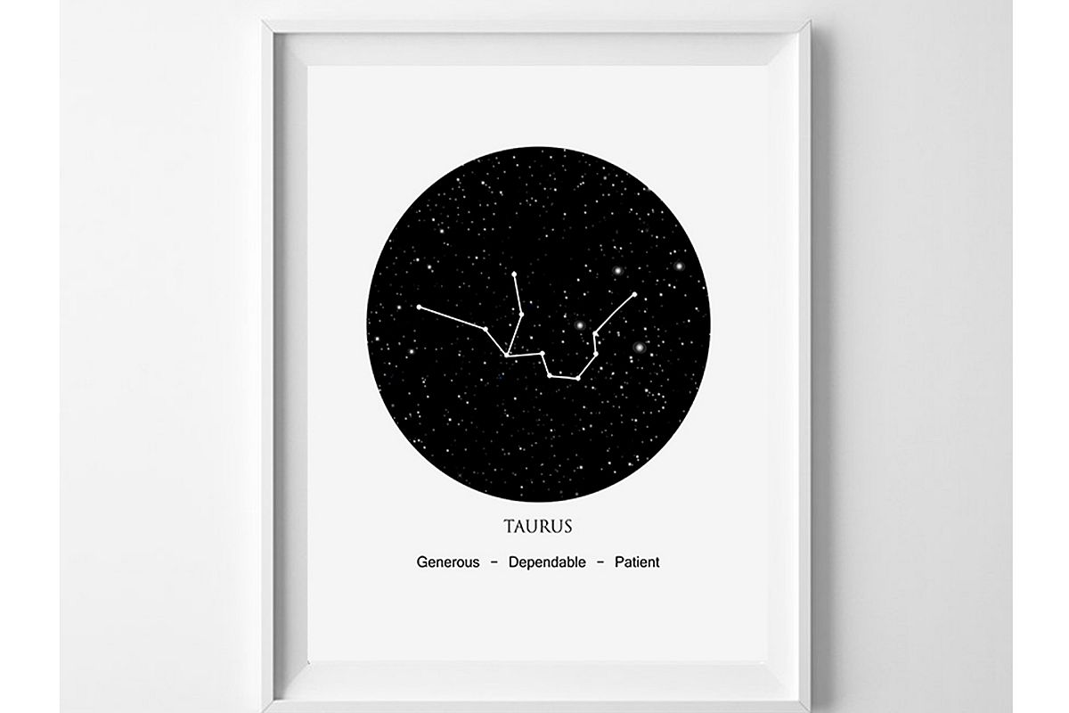 Taurus Wall Art, Constellation Printable, Astrology Gifts example image 1