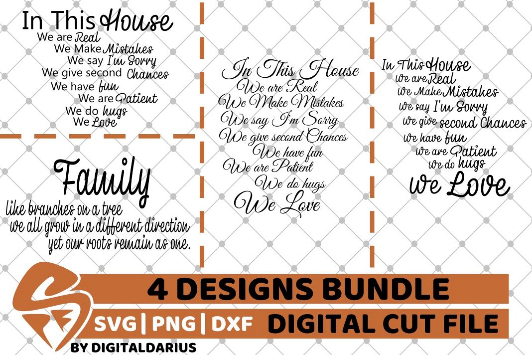 Download 4x In This House Quote Designs Bundle Svg Family Svg Home