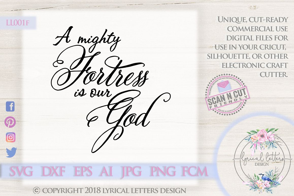 A Mighty Fortress Is Our God SVG DXF Cut File LL001F example image 1
