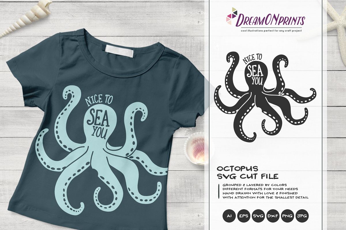 Download Nice to Sea You | Octopus SVG Vector| Ocean Svg