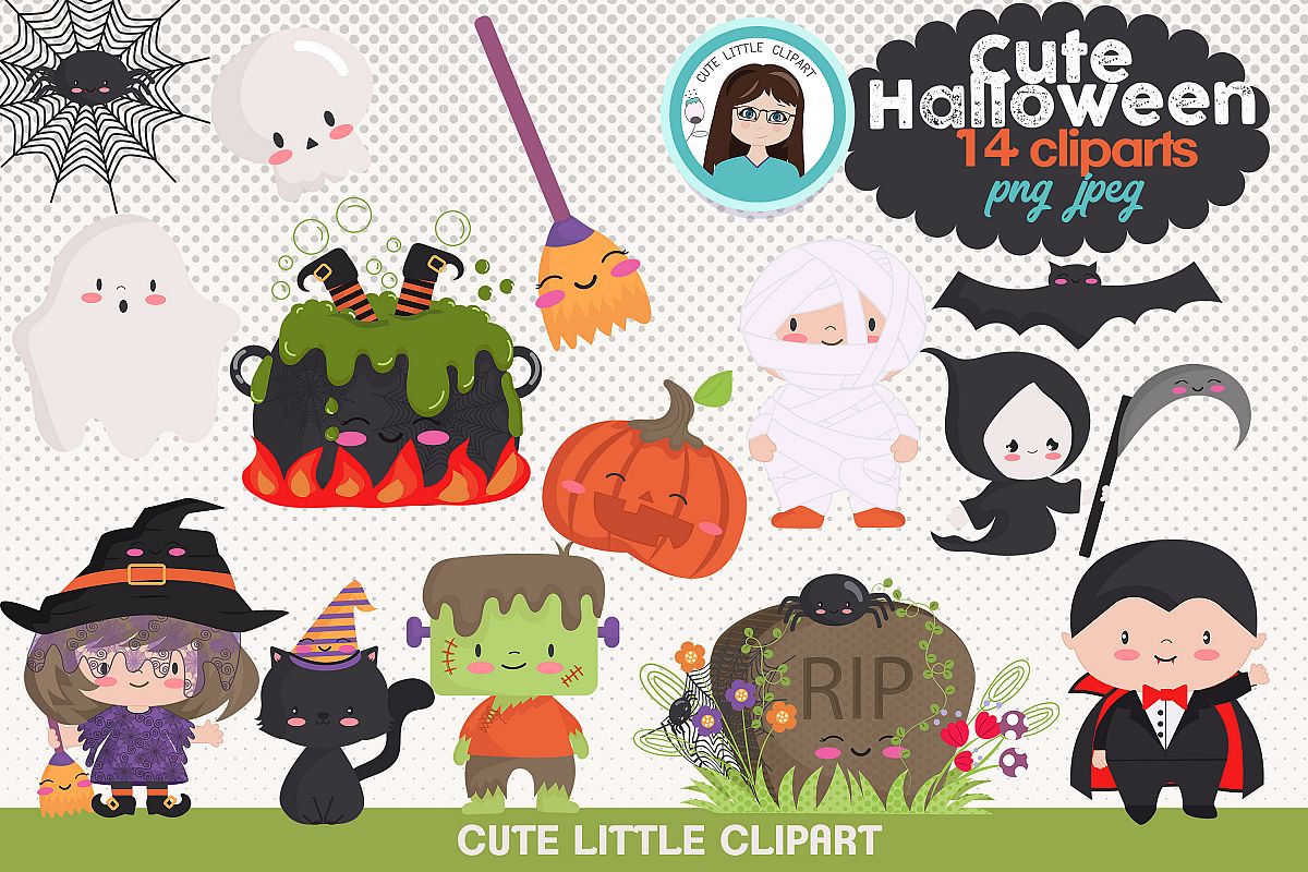 Cute Halloween clipart example image 1