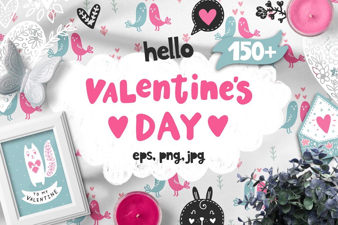 Hello Valentine's Day - Clipart Set! example image 1