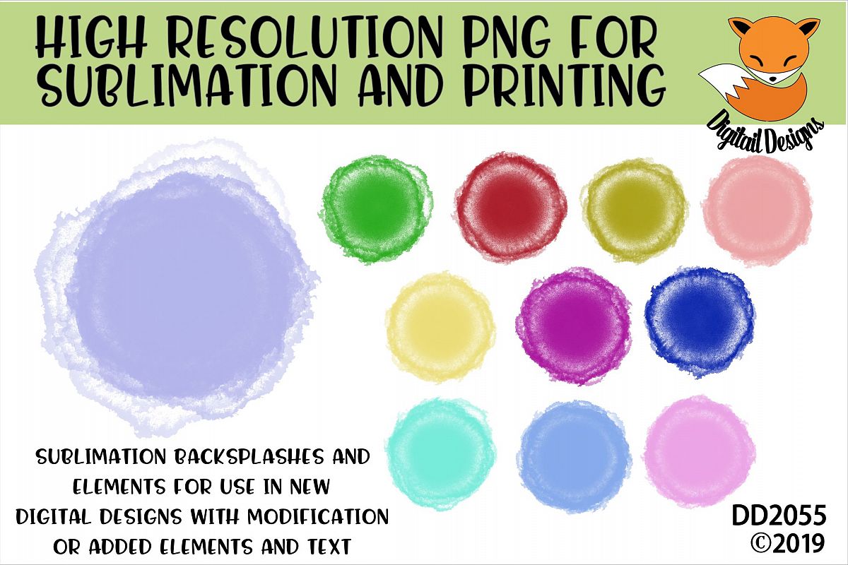 Circle Watercolor Sublimation Background Element Bundle example image 1
