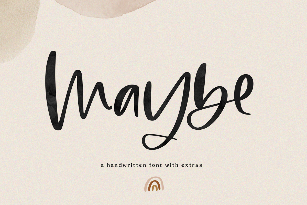 Maybe - Script Font with Doodles example image 1