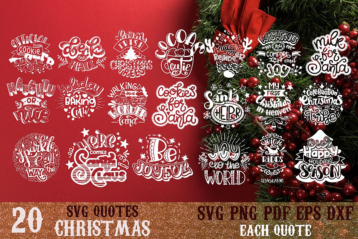 Download Christmas bundle svg Snowflakes svg Winter Santa quote vol 4