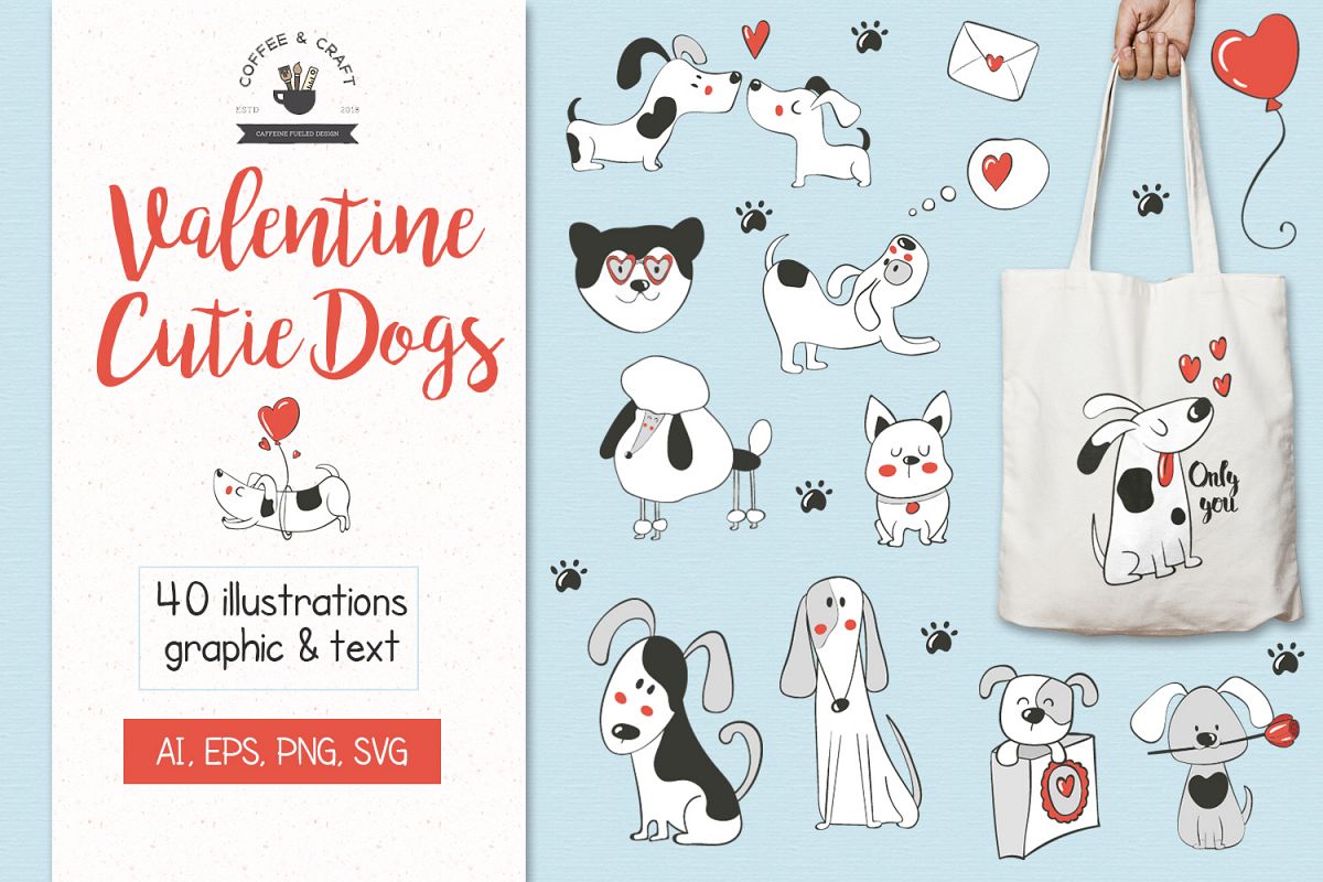 Valentine Cutie Dogs example image 1