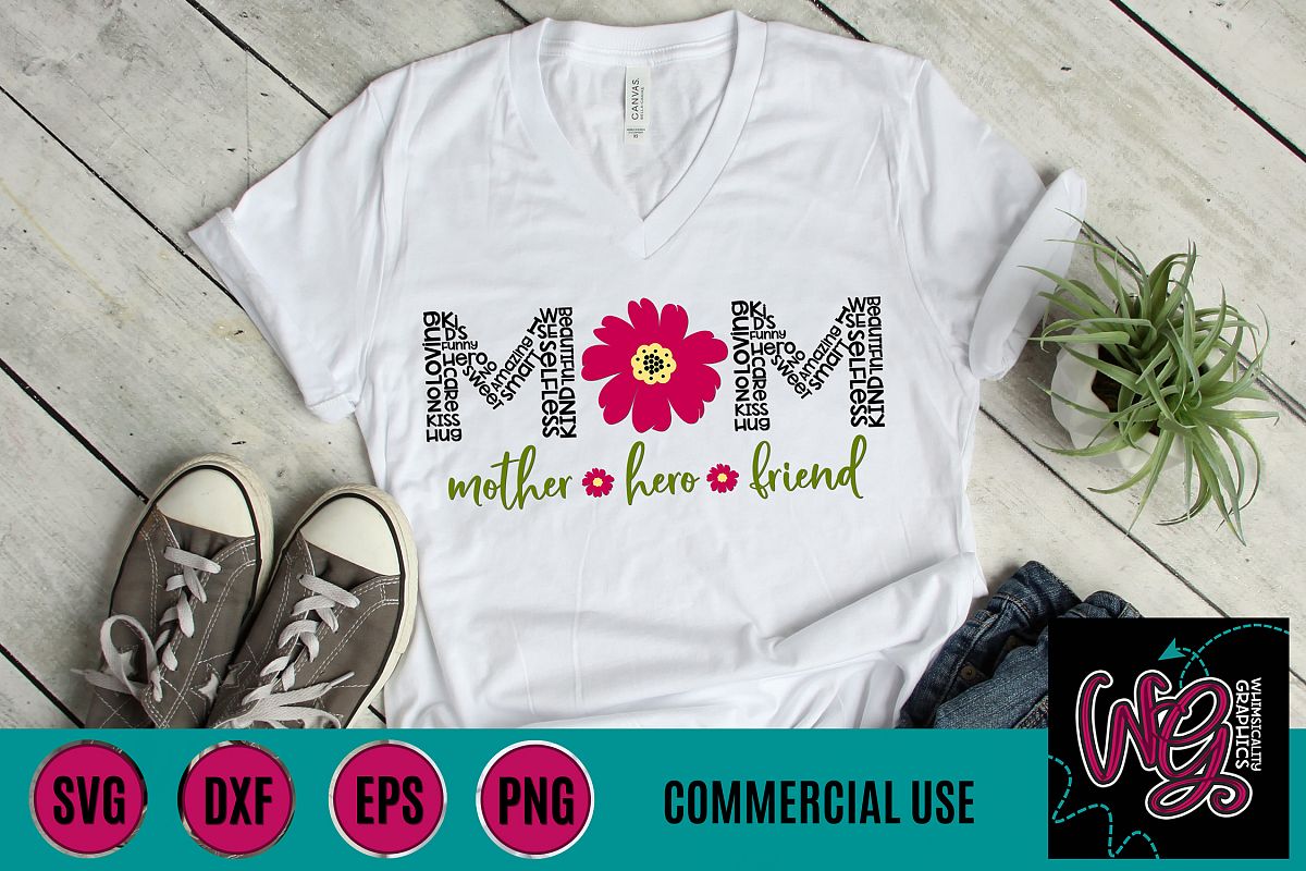 Mom Mum Mother Hero Friend SVG DXF PNG EPS Comm example image 1