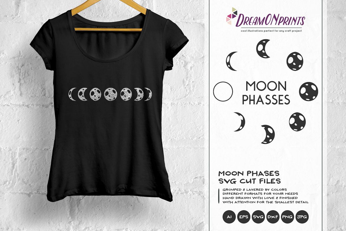 Download Moon Phases SVG - Full Moon SVG, Crescent Moon (217711 ...