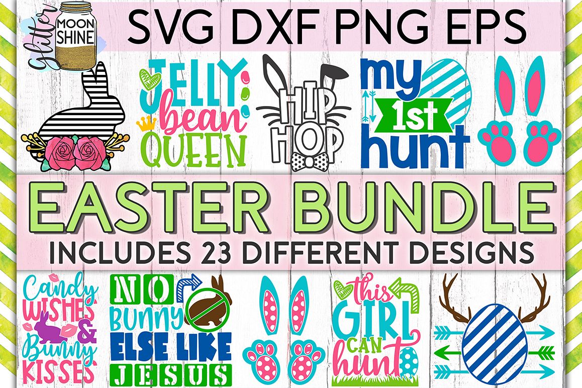 Easter Bundle of 23 SVG DXF PNG EPS Cutting Files example image 1