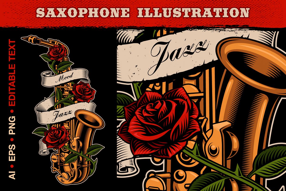 Saxophone Illustration example image 1