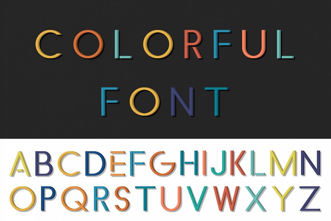 Colorful font - english alphabet example image 1