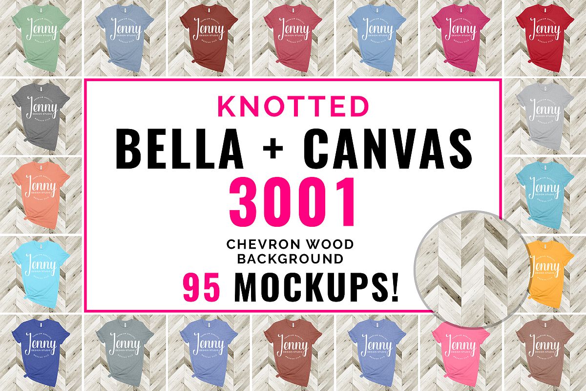 Bella Canvas 3001 Mockup Bundle, Knotted Tshirt Mockup example image 1