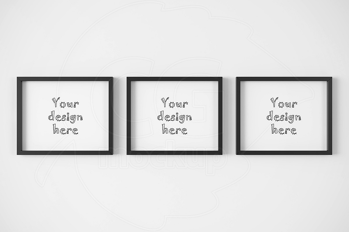 Download Three horizontal frame 8x10' mockup