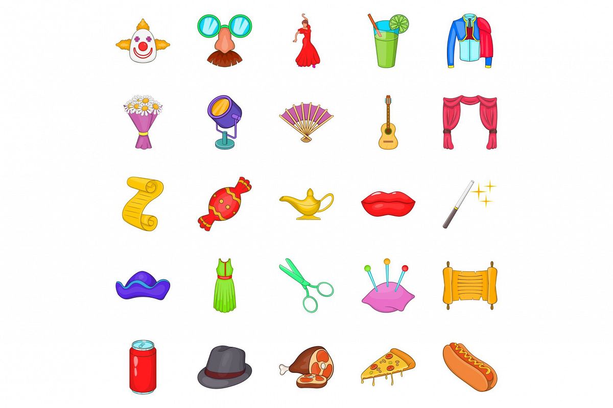 Gladden icons set, cartoon style example image 1