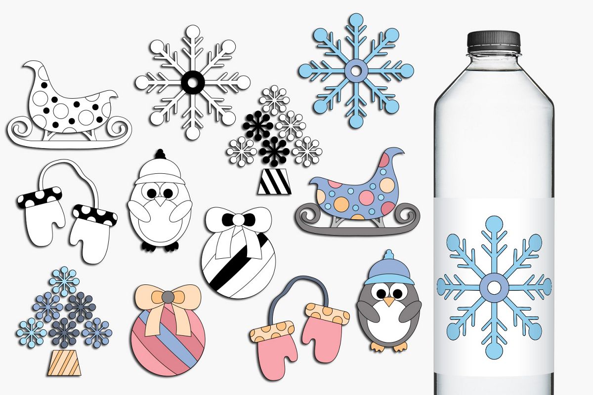 Winter clip art illustrations example image 1