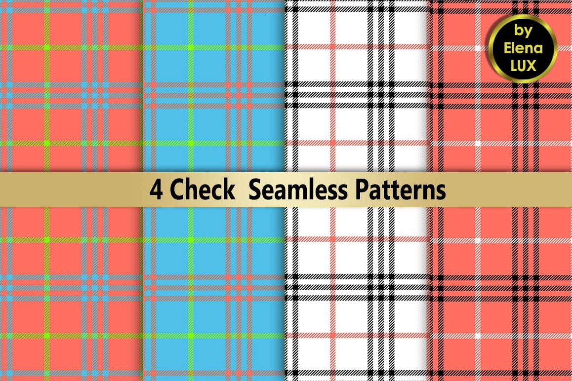 Check Seamless Pattern Set example image 1