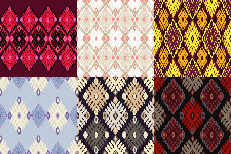 Set of 6 Ethnic boho seamless pattern. example image 1
