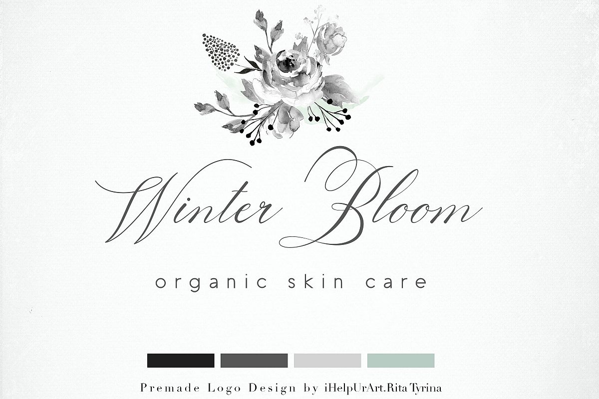 Watercolor Floral Logo Template example image 1