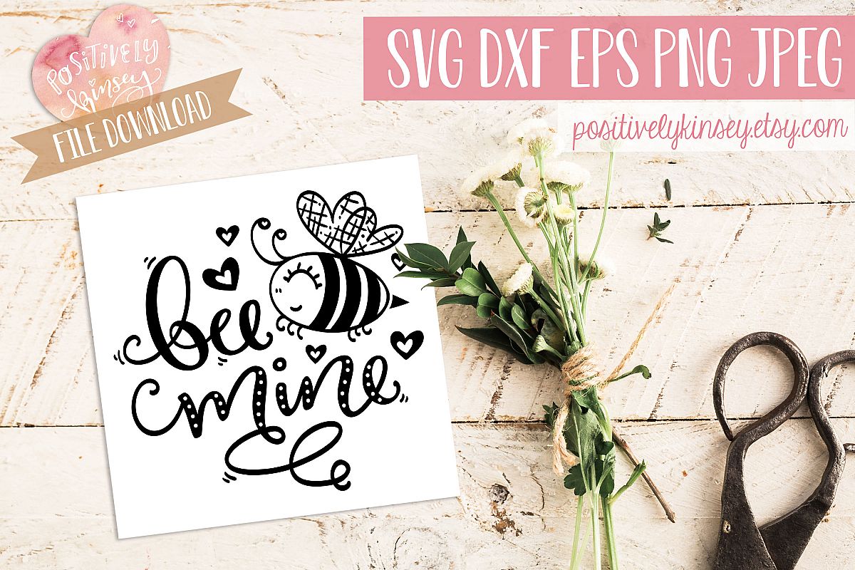 Valentine SVG, Bee Mine SVG, for Valentine's Shirts & Cards example image 1