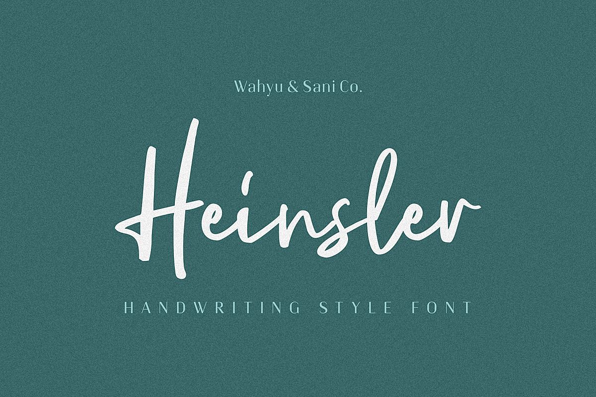 Heinsler | Handwriting Style Font example image 1