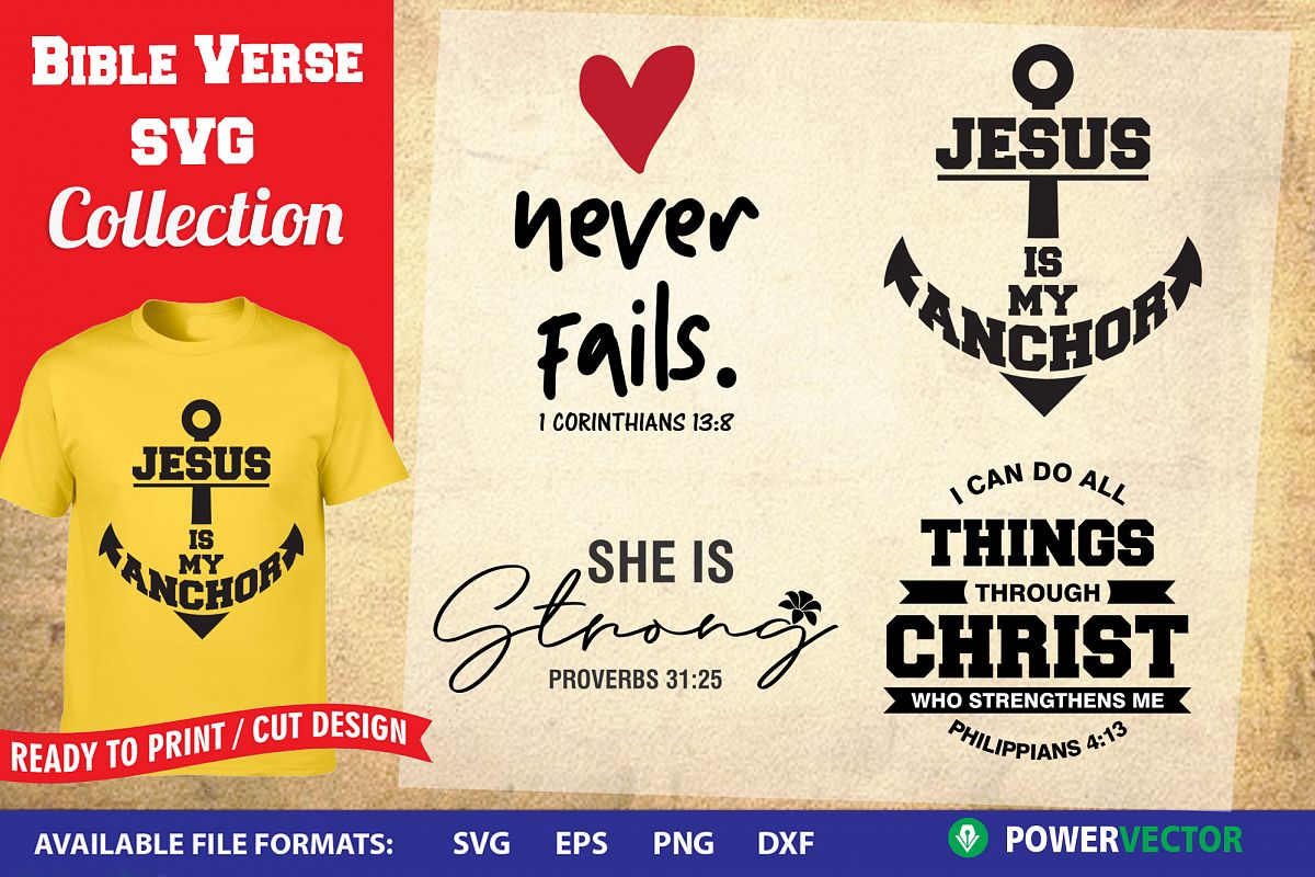 Bible Verse SVG Collection - Ready to cut, print files example image 1
