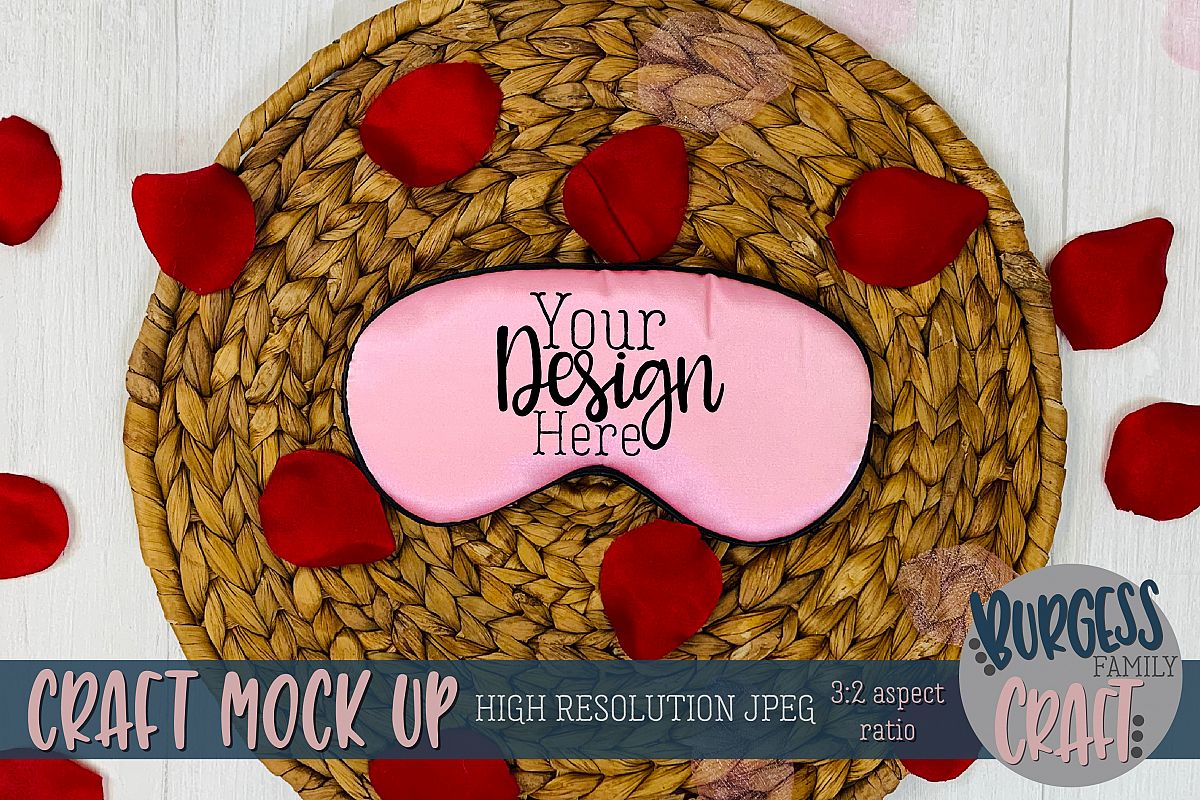Valentine pink sleep mask Craft mock up example image 1